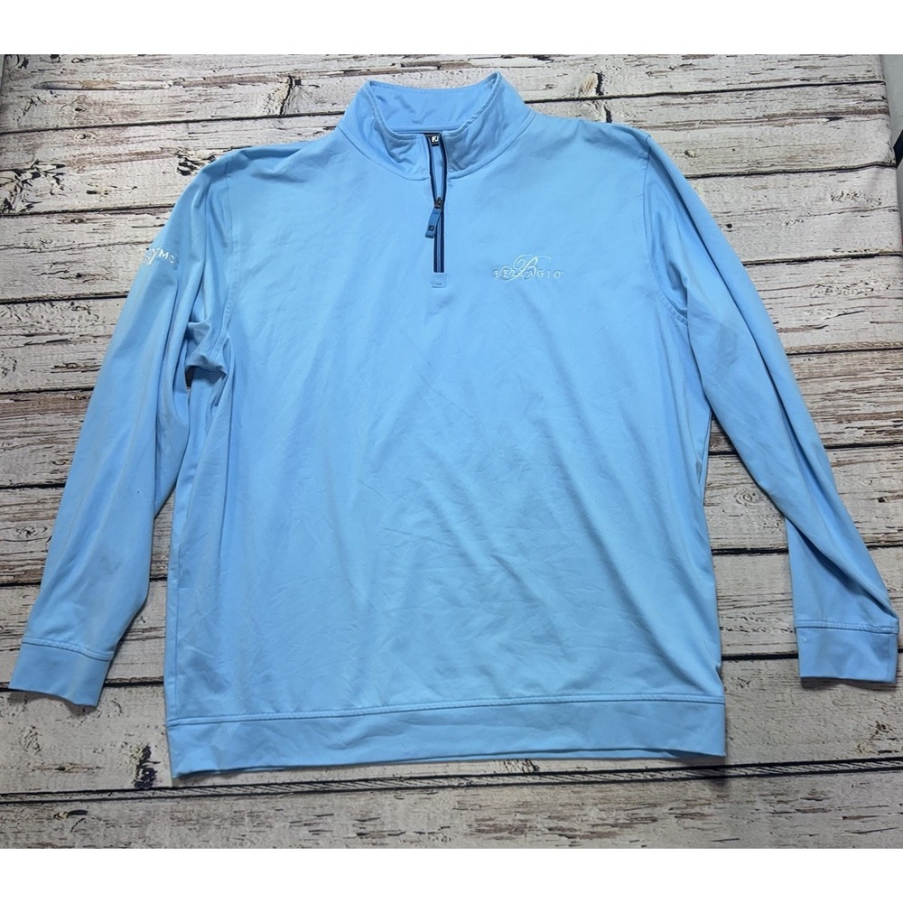 Footjoy Blue Bellagio Vegas Bet MGM Logo Sweater 1/4 Zip Pullover Golf Mens XL